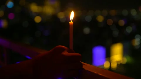 A Man lighting candle, during Diwali festival india Stock Footage 290168030