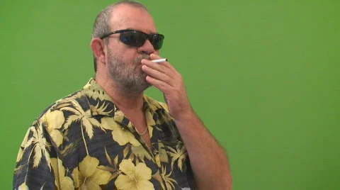 Man lighting up cigarette Stock Footage 662705