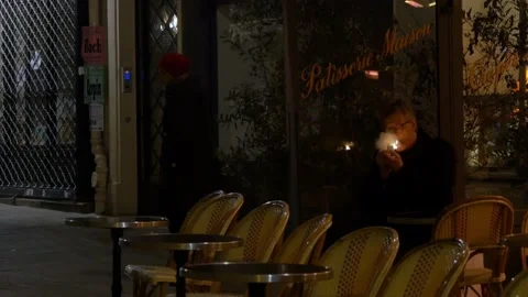 Man Lighting Cigarette In Latin Quarter, Paris, France Stock Footage 158652639