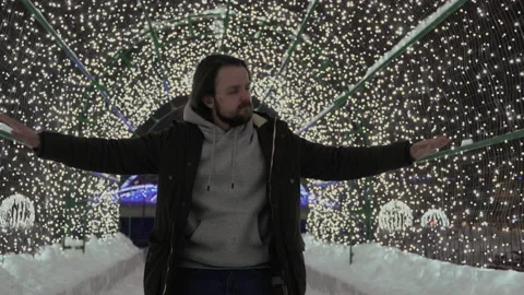 Man in lights Stock-Footage 147259026