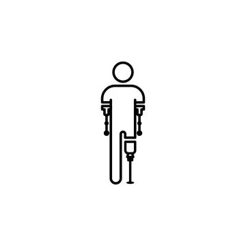 Man with limb prostheses icon. Element of disabled icon for mobile concept and Stock Illustration