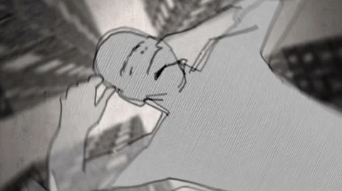 Man in the limbo (conceptual) - Rotoscoping technique Stock Footage 36443470