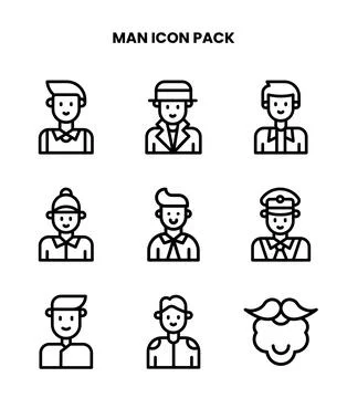 Man Line UI Icons Pack Stock-Illustration