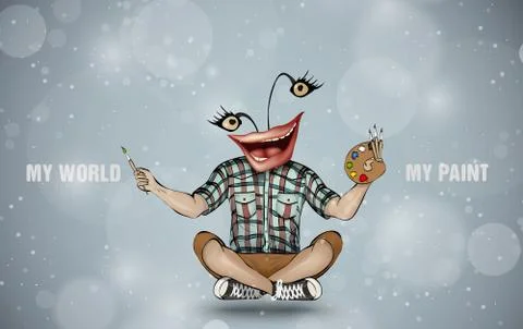 The man with the lips Stock Illustration