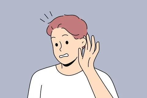 Man listen to hidden information イラスト素材