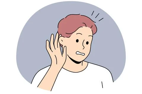 Man listen to hidden information Illustrazione stock