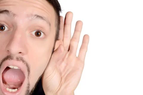 Man listening something. Stock Photos