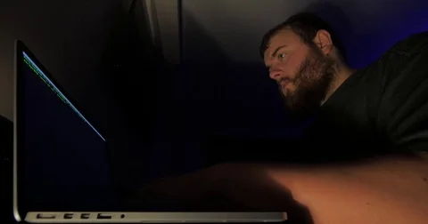 Man loading a UNIX server and opening a Python script Stock Footage 81948193