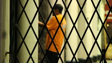 Man Locking Up Stock Footage 11360721