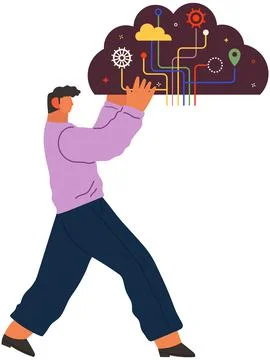 Man with logical, analytical, strategic thinking mental mindset type 스톡 일러스트