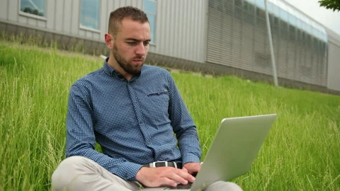 Man look at pc screen live streaming of teacher or coach. caucasian businessman Stock-Footage 135367166