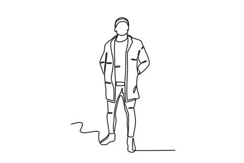 A man with a look for winter Stock Illustration