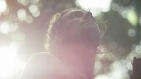 Man looking around in a forest Stock Footage 279854233