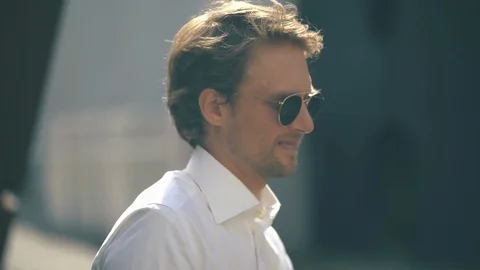 The Man Looking Aside Stock Footage 126233789