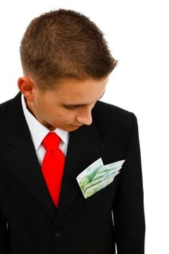 Man looking at banknotes Stock Photos