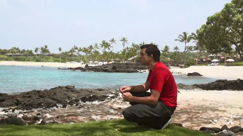 Man looking at the beach Stock Footage 26057290