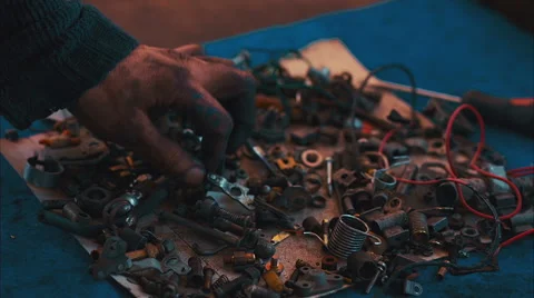 Man is Looking for a bolt Stock Footage 47852637