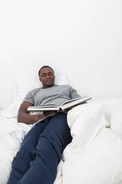 Man looking at book. Stock Photos