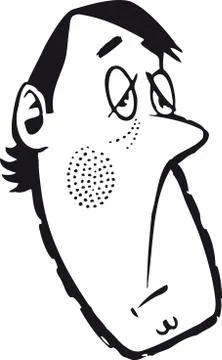 Man looking bored, Retro Vector Illustration Stock Illustration