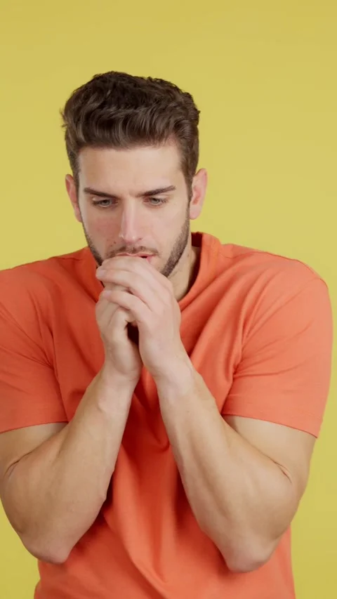 Man looking at camera in the cold Stock Footage 240589402