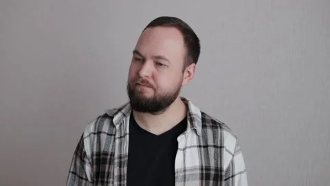 Man looking at camera says no negative shakes head displeased frustrated man Stock Footage 308089609