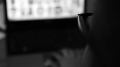 Man looking at a computer screen Stock Footage 51564007