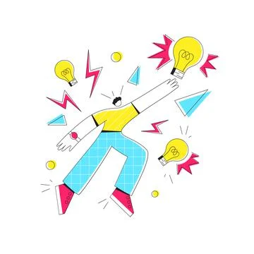 Man looking for a creative idea Stock Illustration