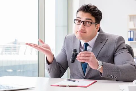 Man looking for errors and mistakes in report 스톡 사진