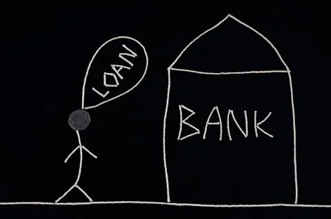 Man looking for financial help, going to bank, money concept Stock Photos