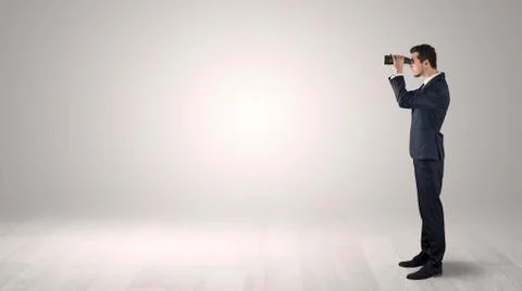Man looking forward in an empty space concept Stock Photos