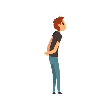 Man looking forward to something, side view vector Illustration on a white Illustrazione stock