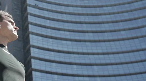 Man looking in the future 스톡 동영상 51100763