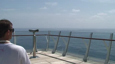 Man at Looking Glass Stock Footage 11237258