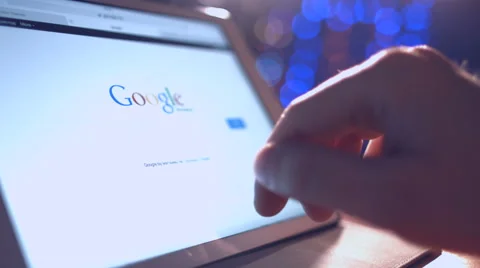 Man looking in google news Video stock 47762988