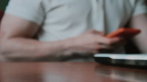 Man looking at his mobile phone Stock Footage 284936685