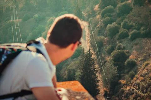 A man looking at the horizon Stock Photos