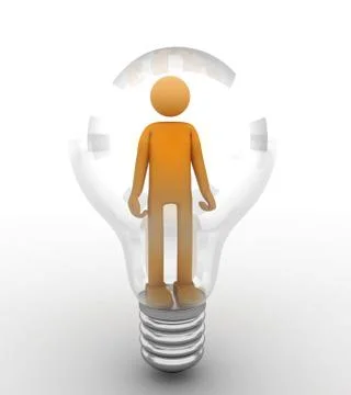 Man is looking for an idea Stock Illustration