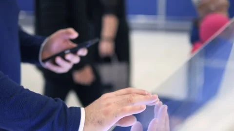 A man is looking at a laptop screen with his hands on it Stock Footage 298514673