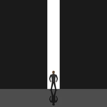 Man looking at light Illustrazione stock