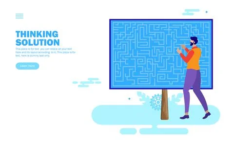 Man looking at maze Stock-Illustration