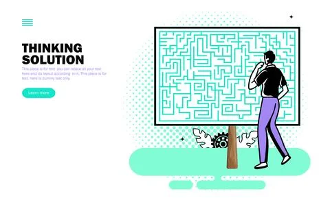 Man looking at maze Illustrazione stock