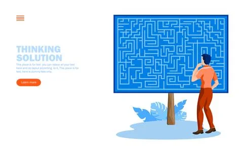 Man looking at maze vector illustration Stock Illustration