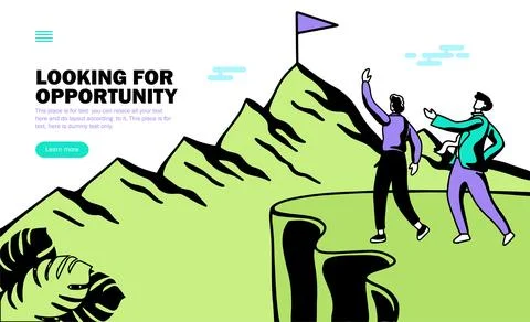 Man looking for opportunity concept vector Illustrazione stock