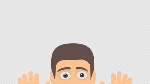 Man looking out. Animation of the human head view. Cartoon Stock Footage 250219758