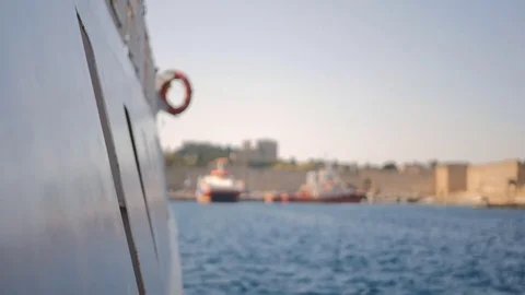 Man looking out of ship window Stock Footage 83308867