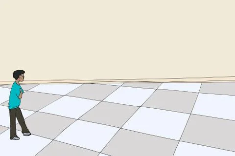 Man Looking Over Floor Stock Illustration