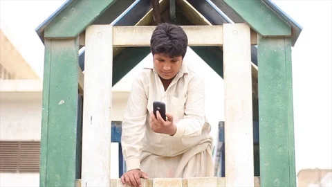 Man looking at phone Stock Footage 111774402