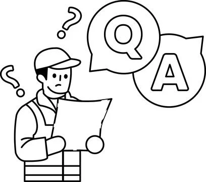 A man is looking at a piece of paper with a question on it Stock Illustration