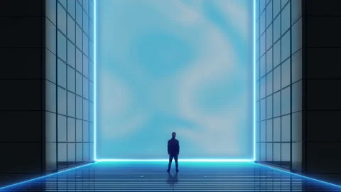 Man Looking Portal To Another Dimension Zoom In Video stock 167352118