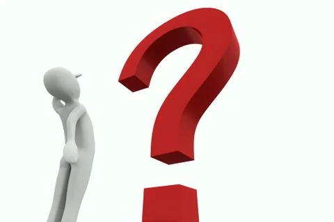 Man looking at a question mark Stock Illustration